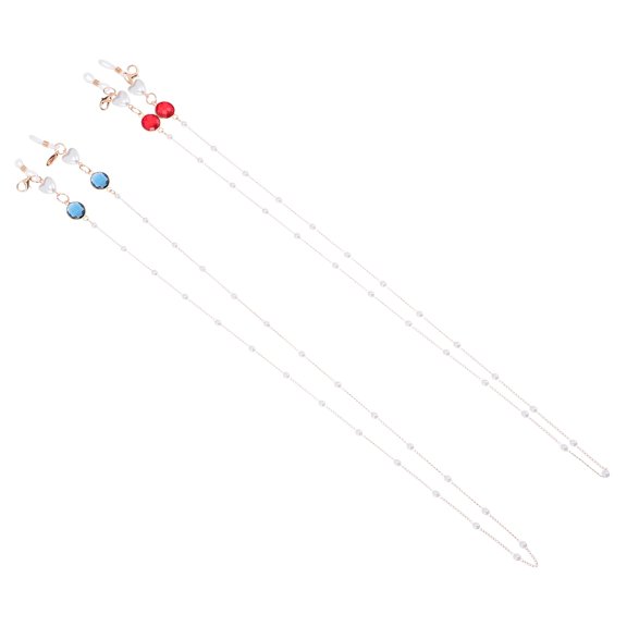OFFIGAM 2Pcs Assorted Color Round and Artificial Face Chains Holder