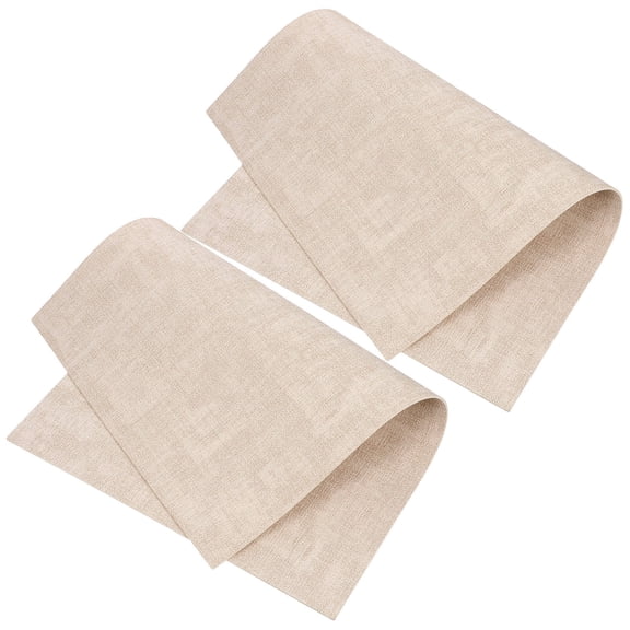 OFFIGAM 2Pcs Beige Waterproof Placements for Dining Table with Heat Resistant Dual Surface for Kitchen