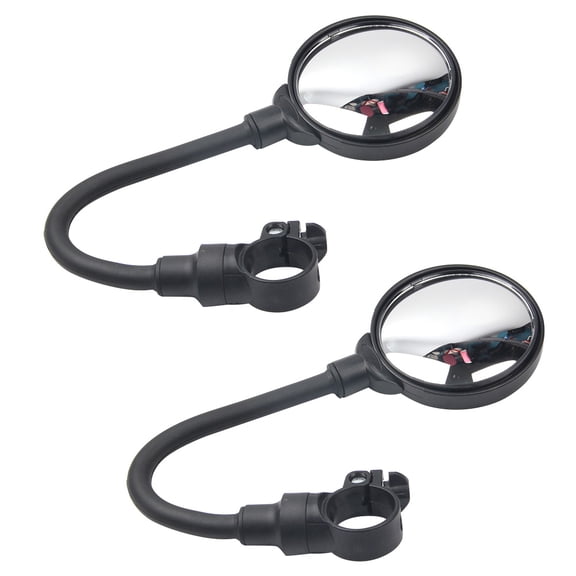 OFFIGAM 2Pcs Bike Mirror Adjustable Hose Rearview Mirror Black Acrylic for Bicycle Use