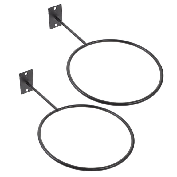 OFFIGAM 2Pcs Black Basketball Rack Wall Mounted Multi Purpose Sports Ball Holder Stand