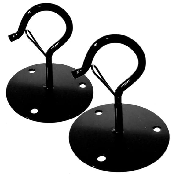 OFFIGAM Black Carbon Steel Ceiling Hooks for Hanging Plants 2 Pieces Heavy Duty Indoor Outdoor