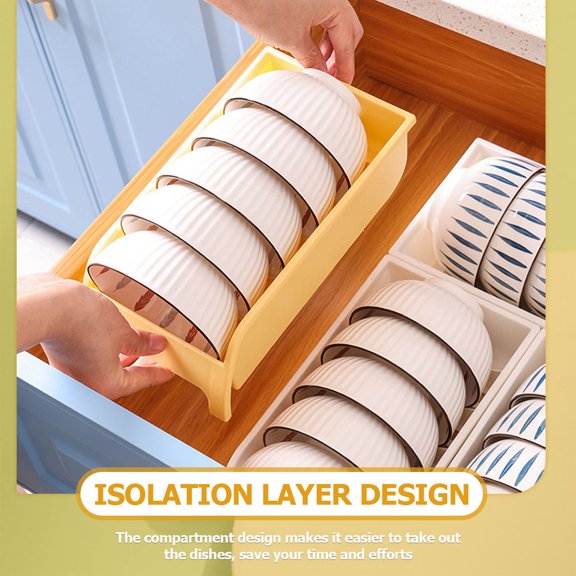OFFIGAM 2Pcs Bowl Organizer Dish Drying Rack Small Plastic Holder with Draining Effect for Kitchen