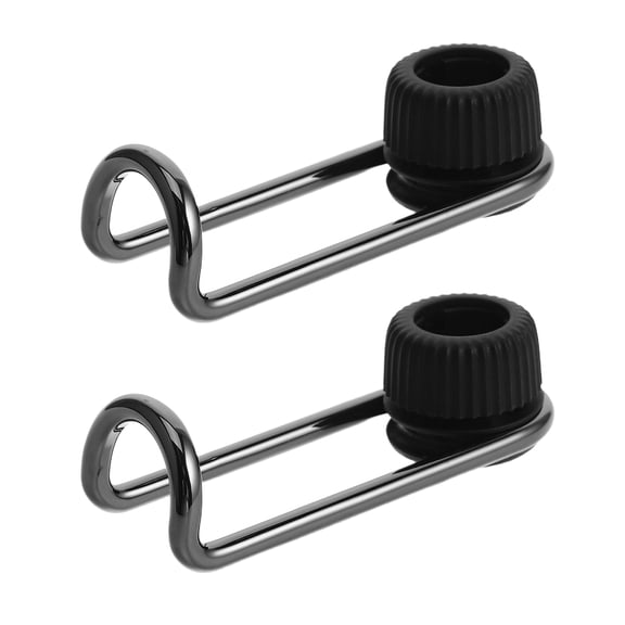 OFFIGAM 2Pcs Car Back Seat Hooks Black Metal Headrest Hangers for Organizing Bags and Groceries