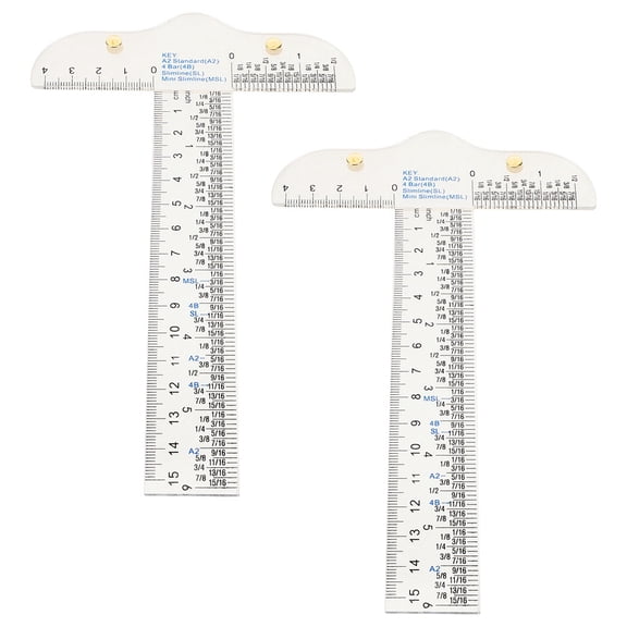 OFFIGAM 2-Pack Clear Acrylic T-Shaped Rulers for T- High Precision Measuring Drafting and Crafting Layout Tools