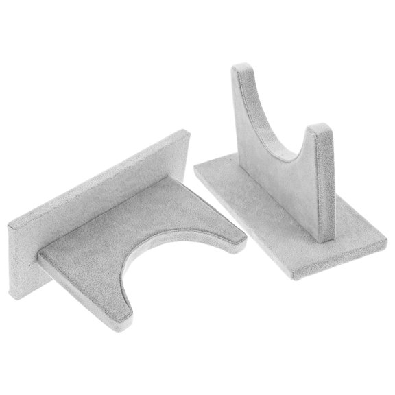 OFFIGAM 2Pcs Compact Velvet Headband Display Stand Organizer with Single Groove Pedestal for Desktop Use