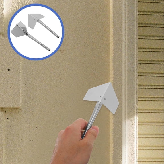 OFFIGAM 2Pcs Plated Silver Corner Trowel Tool Set for Drywall Concrete and Plaster Finishing