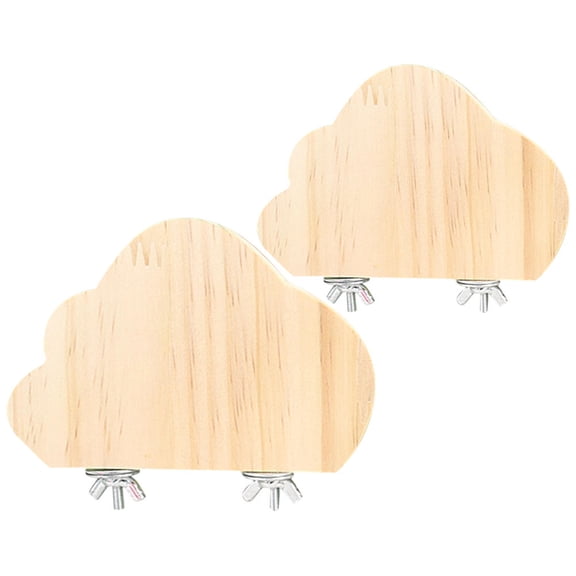 OFFIGAM 2Pcs Creative Wood Hamster and Bird Perch Platform for Small Pets