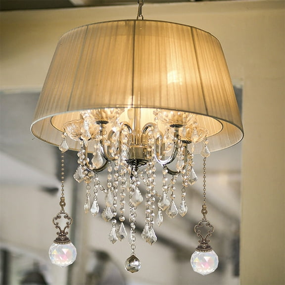 OFFIGAM 2-Pack Decorative Crystal Chains for Hanging Lights, Transparent Indoor Light Fixtures Accessories