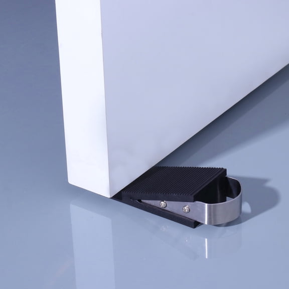 OFFIGAM 2-Pack Black Rubber Door Stoppers No Drilling Needed Floor Protectors Ideal for Pet Owners