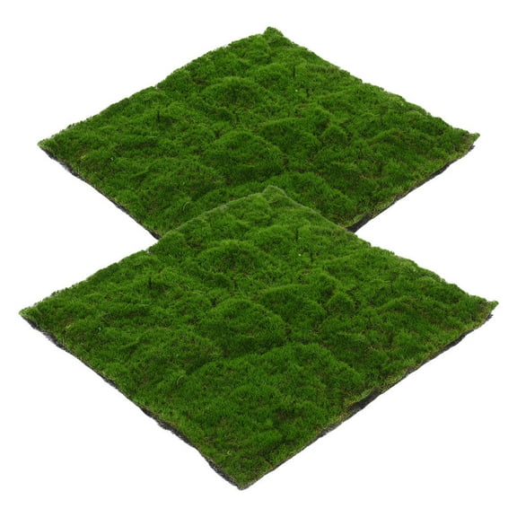 OFFIGAM 2Pcs Fake Grass Mat for Garden Ornament Artificial Moss Mat with Durable Weather Resistant Material