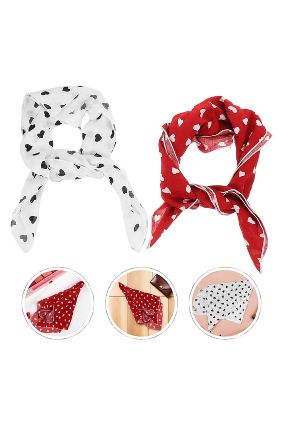 2-Pack Fashion Heart Pattern Scarves for Women, Assorted Colors, Lightweight Neck for Spring, , and Fall