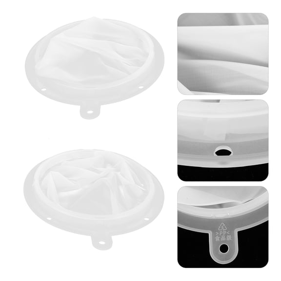 OFFIGAM 2Pcs Fine Mesh Strainer for Kitchen Straining White PP 13.00X13.00X2.00cm