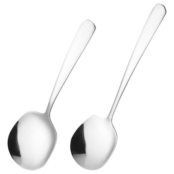 OFFIGAM Large Stainless Steel Spoon Set, 2 Pieces, Easy to Clean, Scratch-Resistant Flatware for Kitchen and Dining