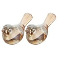 thumbnail image 1 of OFFIGAM 2Pcs Light Brown Glass Bird Statues Crystal Figurines Home Decor for Coffee Table and Bookshelf Display, 1 of 7