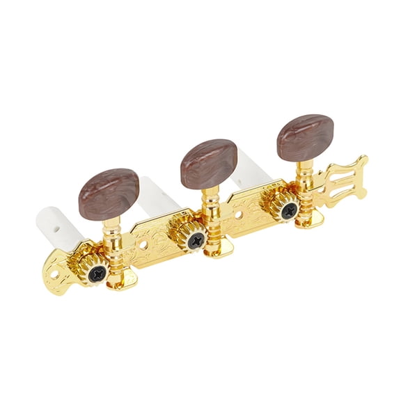 OFFIGAM Set of 2 Golden Classical Guitar Tuning Pegs with Copper Gears 1.6x1.6x4.7in for Accurate and Stable Tuning