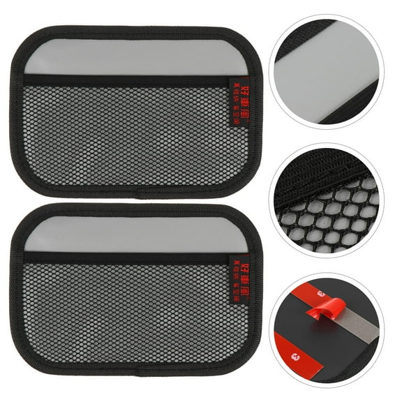 OFFIGAM 2Pcs Grey Car Storage Pouch Sticky Organizer Bag for Automobile Seat Convenience