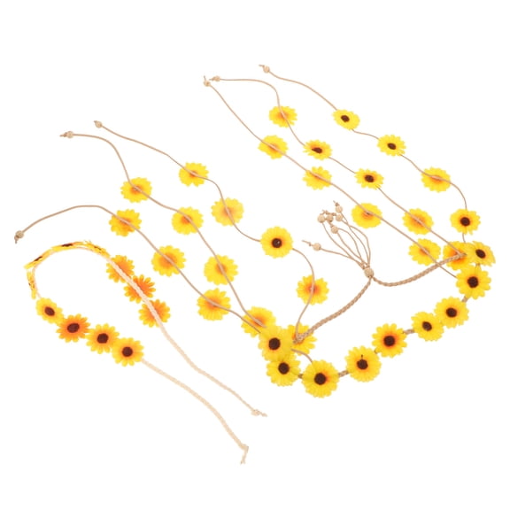 OFFIGAM 2-Pack Adjustable Soft Fabric Multi-Flower Headpiece for Women, Comfortable Costume Hair Accessory