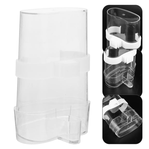 OFFIGAM Set of 2 Transparent PVC Bird Food Containers for Pet Birds Daily Use, Easy to Clean and