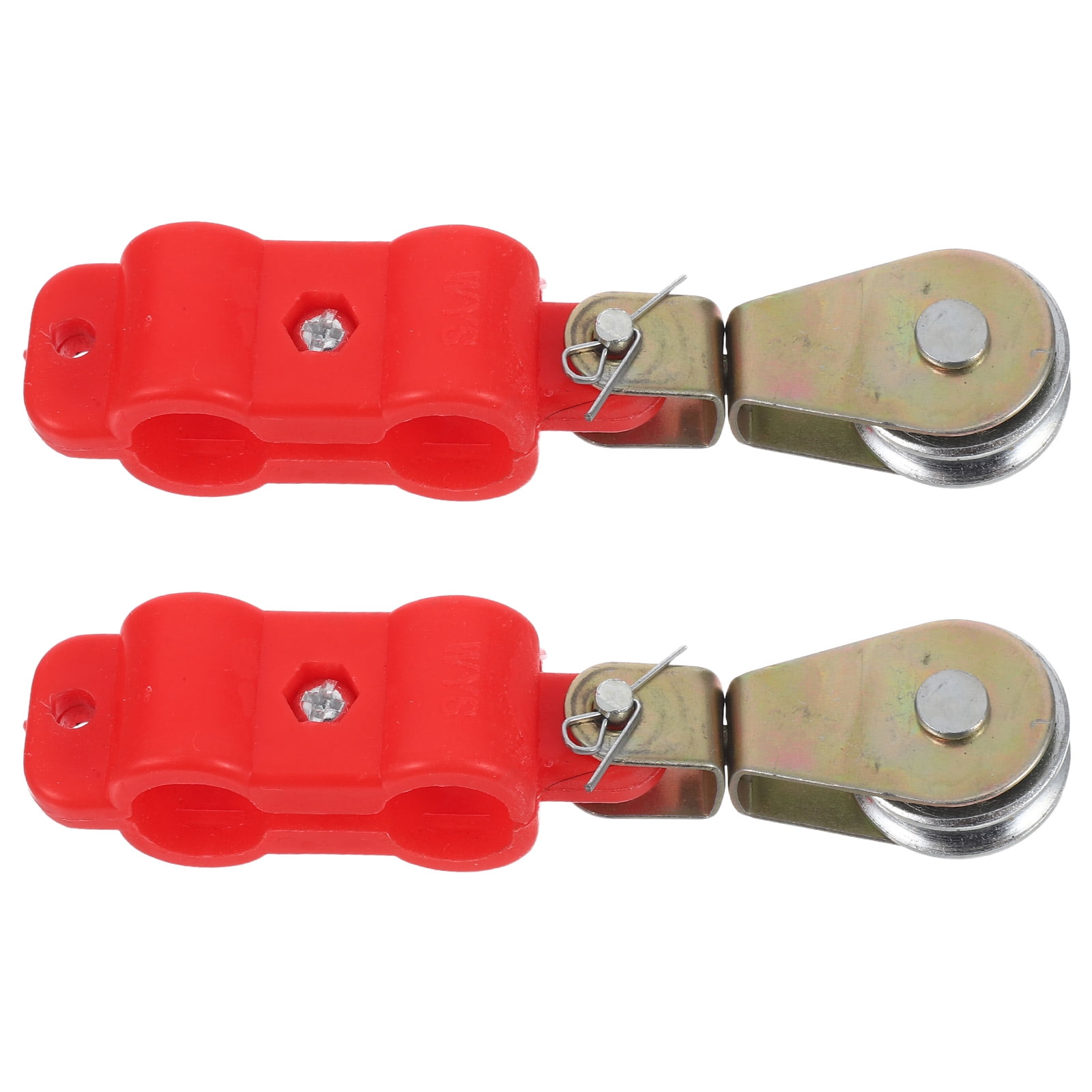 OFFIGAM 2Pcs Red Metal Wire Rope Pulley Heavy Duty Pulley Wheels for ...