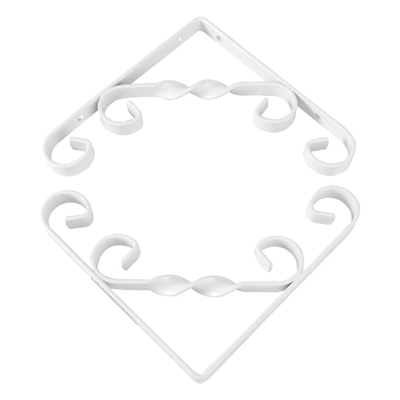 OFFIGAM 2-Pack White Iron Flower Shelf Brackets for Home and Office Plant Display, Wall Mount Supports