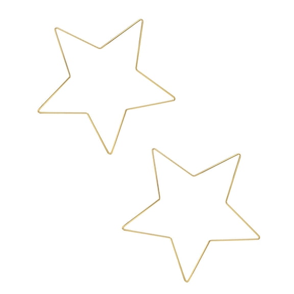 OFFIGAM Golden Iron Star Pendant Set 2 Pieces for Dream Catchers, Art Displays, Jewelry Making and Craft Projects