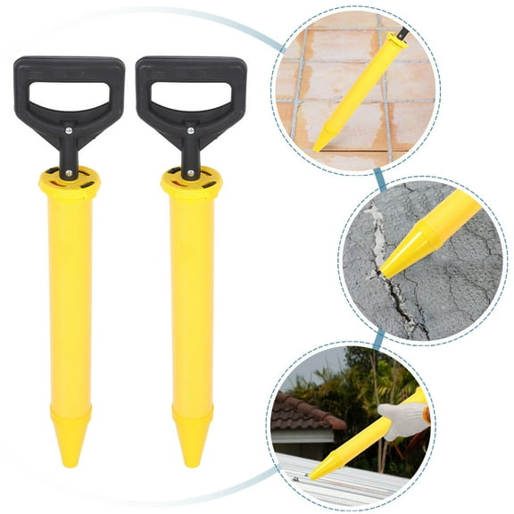 OFFIGAM 2Pcs Yellow Caulking Tool for Cement with Thick Round Nozzle Ideal for Home Door Grouting and Filling