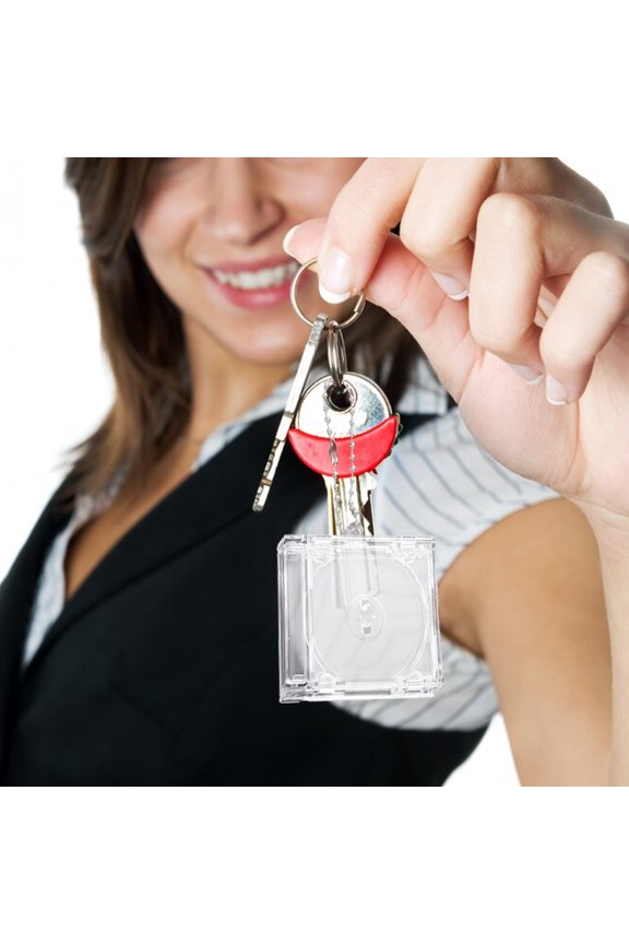 2Pcs Mini CD Souvenir Keychain Charms Transparent Acrylic Sleek Design Durable for Fans Music Festivals