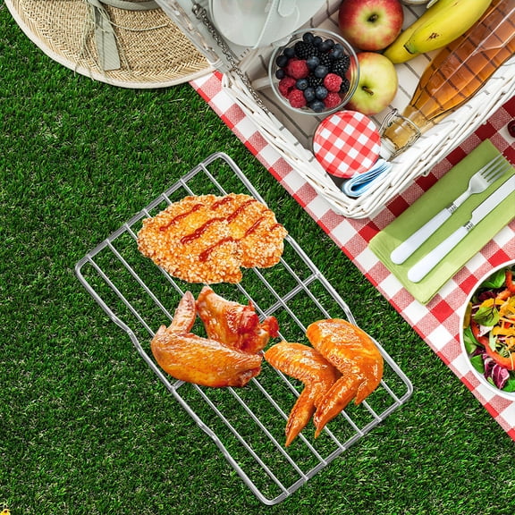 OFFIGAM 2Pcs Stainless Steel Roasting Rack for Bbq Grilling Indoor and Outdoor Cooking