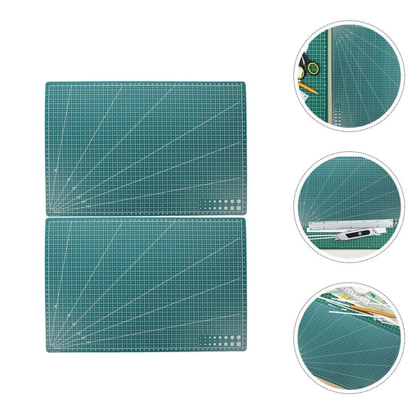 OFFIGAM 2Pcs Non Glare Dark Green Plastic Cutting Mats for Engraving Quilting and Craft Projects