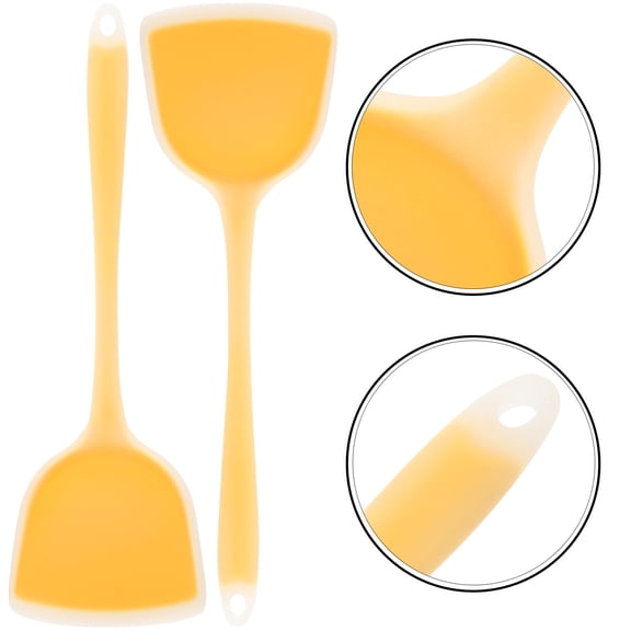 OFFIGAM 2-Pack Portable Orange Silicone Kitchen Wok Tools Non-Scratch Cooking Utensils