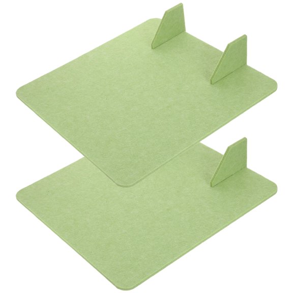 OFFIGAM 2Pcs Office Desk Dividers Felt Partition Panels Light Green Tabletop Screens for Workspace Privacy