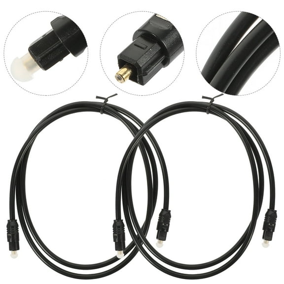 OFFIGAM 2Pcs Optical Audio Cable Black Physical Insulation Layer for Clear Hd Sound Quality
