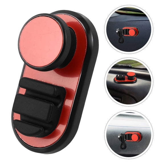 OFFIGAM 2Pcs Orange Data Cable Storage Box with Cable Holder Clips for Car and Desk Wire Management