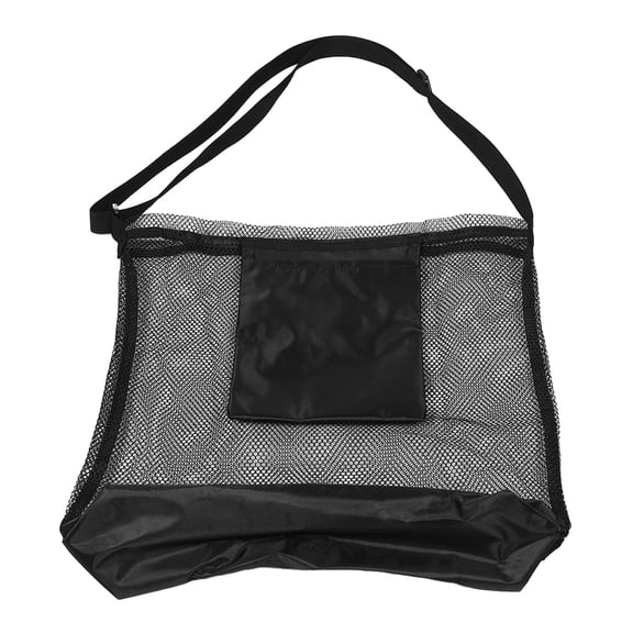 OFFIGAM 2-Pack Large Capacity Outdoor Fruit Picker Bags Black Mesh Foraging Tote with Adjustable Shoulder Strap