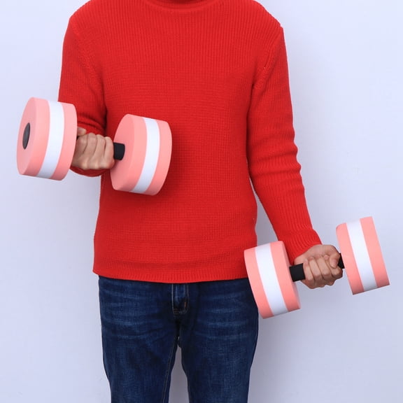 OFFIGAM 2Pcs Pink Eva Water Barbells for Pool Workout Enhancing Flexibility and Muscle Strength