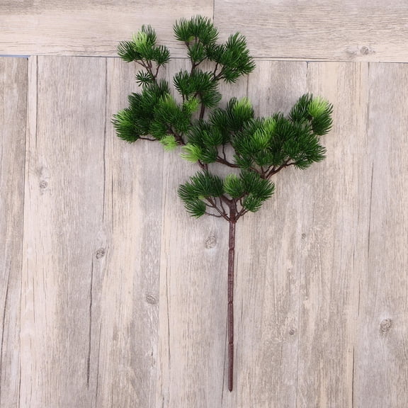 OFFIGAM 2Pcs Plastic Artificial Pine Tree Branches Green Fake Pine for Party Home Decoration
