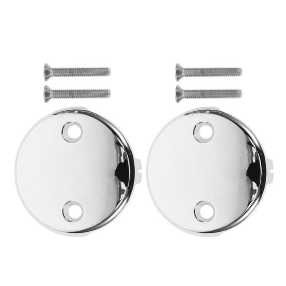 OFFIGAM 2Pcs Plated Silver Bathtub Overflow Drain Cover Kit with Easy Installation for Household Tub