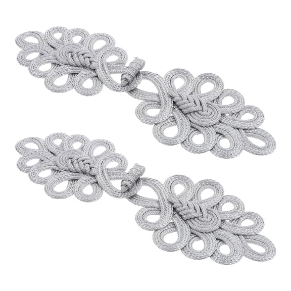 OFFIGAM Set of 2 Plated Ornate Frog Closure Buttons, Handcrafted Coat Fasteners for Jackets and Outerwear