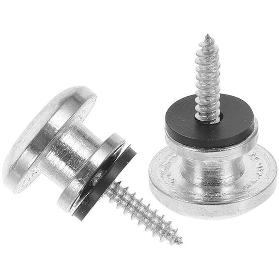 OFFIGAM 2-Pack Silver Plated Strap Locks for Guitar, Bass & Ukulele - Easy Install Metal Alloy Security Locks