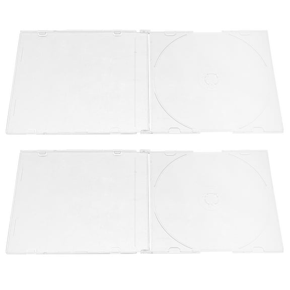 OFFIGAM 2Pcs Portable Acrylic Cd Box with Lid Transparent Reusable Lightweight Storage Organizer