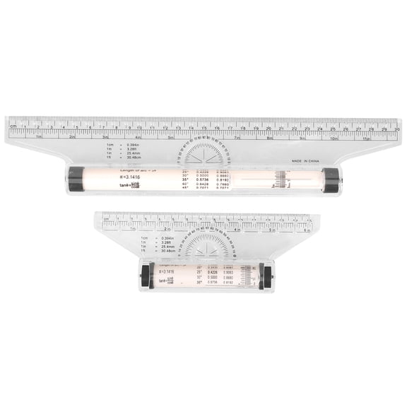OFFIGAM 2Pcs Lightweight Parallel Drawing Rulers with Smooth Rolling Function