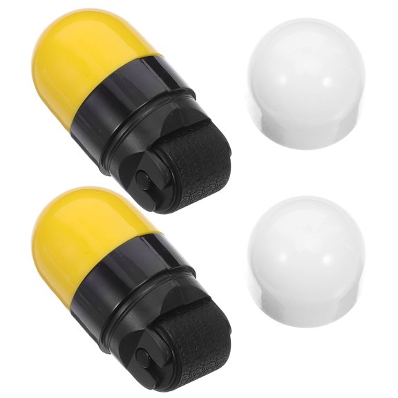 OFFIGAM 2-Pack Privacy Roller Stamp with Dual-End Yellow Ink for Address and Information Blocking
