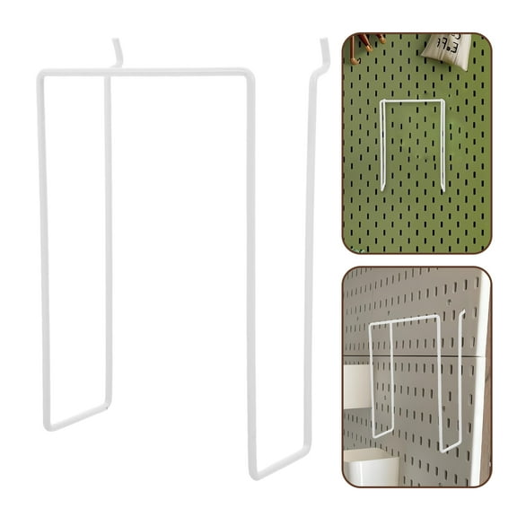 OFFIGAM 2Pcs Quick Install Metal Pegboard Hooks for Laptop and Keyboard Storage in White