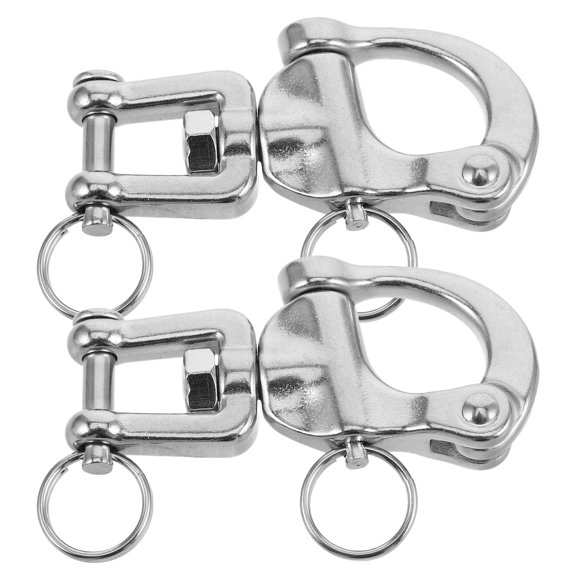 OFFIGAM 2Pcs Quick Release Snap Hook Stainless Steel Swivel Boat Rigging Hardware for Sailing