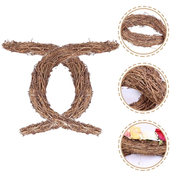 OFFIGAM 2-Pack Brown Rattan Wreaths for Home Decor, Craft Projects, Seasonal Decorations and Wall Hanging