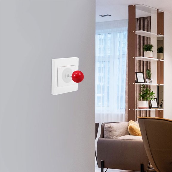 OFFIGAM 2Pcs Red Plastic Cabinet Door Handles Easy Install Drawer Pulls for Home Furniture
