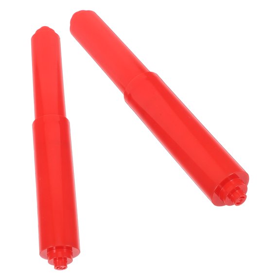 OFFIGAM 2Pcs Red Plastic Toilet Roll Holder Rod with Smooth Rotating Center for Bathroom