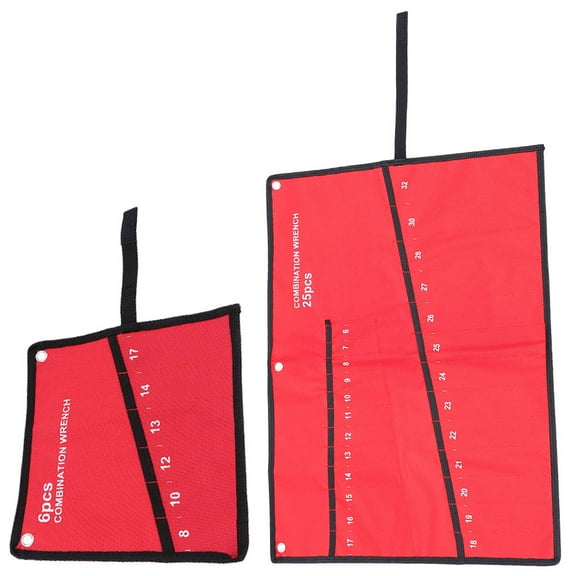 OFFIGAM Set of 2 Red Wrench Roll-Up Pouches for Tool Storage and Project Organization, and Portable