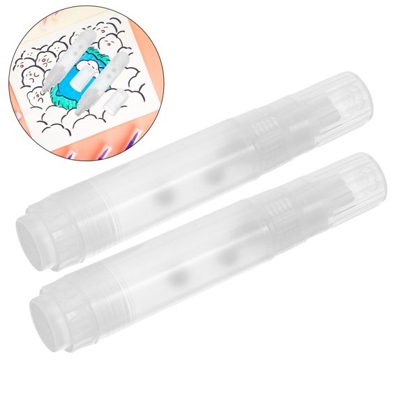 OFFIGAM 2Pcs Refillable Transparent Paint Pens Flat Tip for Precise Craft Graffiti and Repair Marking