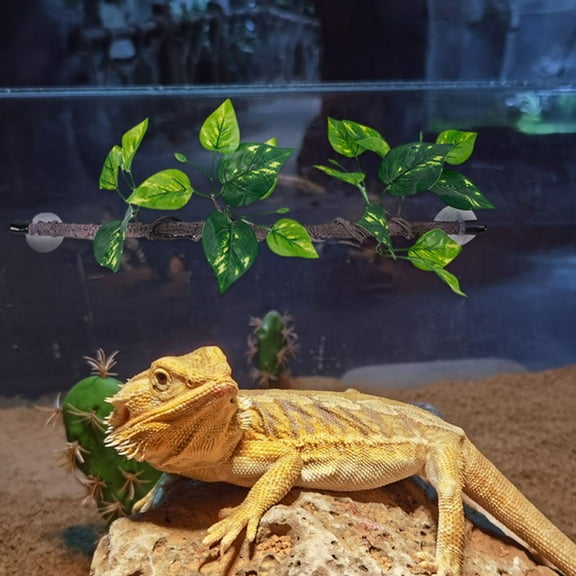 OFFIGAM Artificial Terrarium Vines Assorted Colors Plastic Reptile Plants 2 Pieces for Aquarium and Decor